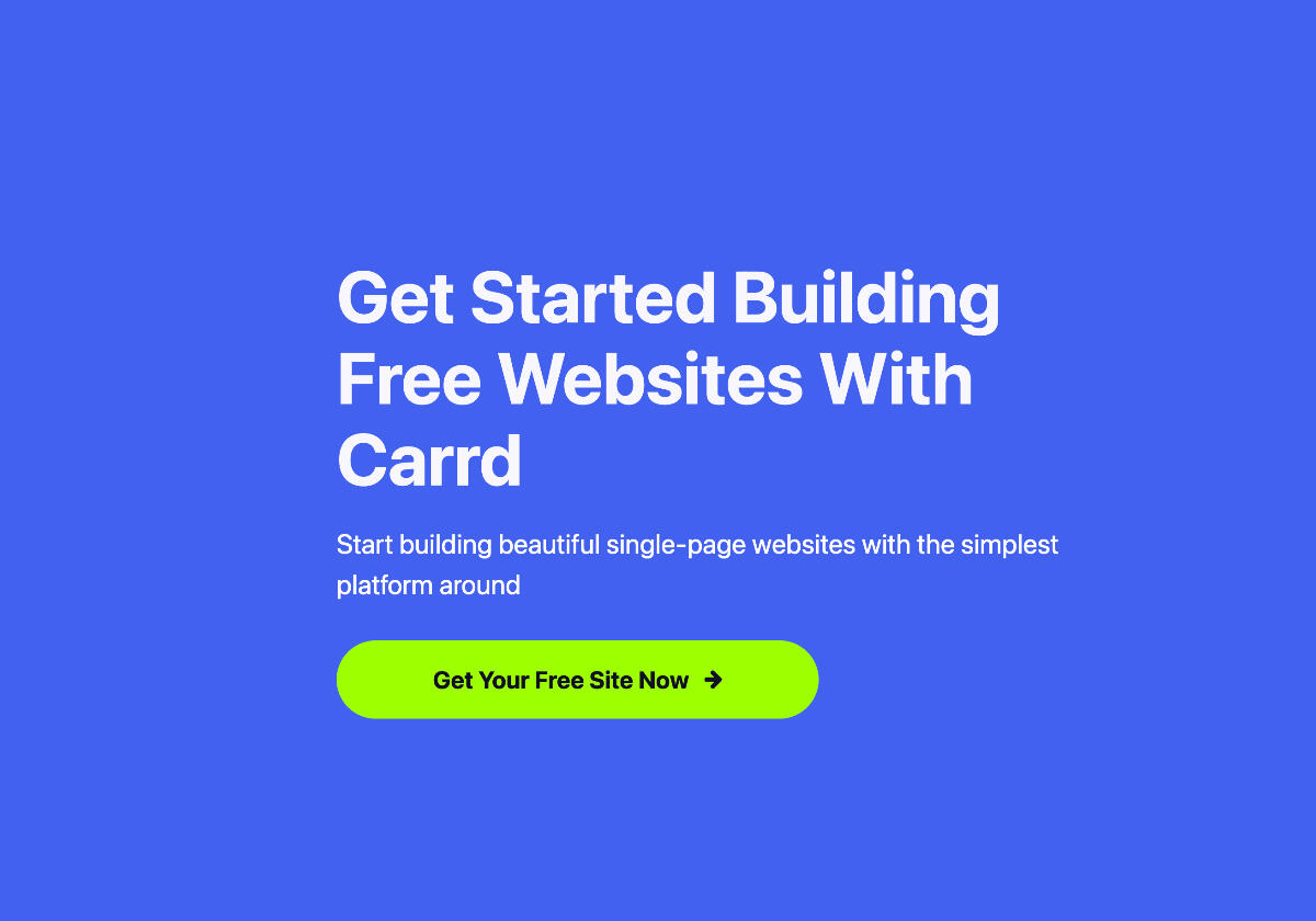 Build free websites landing pages with carrd